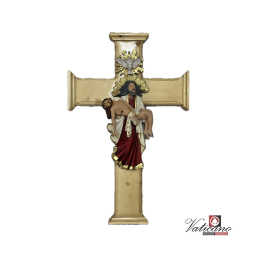 Cristo trinitario en pino